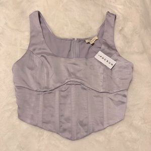 NWT Pacsun Shiny Violet Corset Crop Top